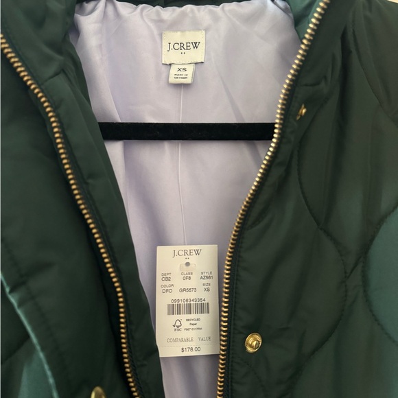 J Crew Forest Green Mid Length Jacket - NWT! - Picture 3 of 3